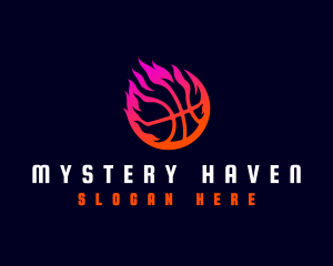 Flaming Basketball Tournament logo design