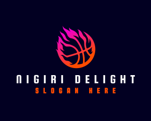 Flaming Basketball Tournament logo design