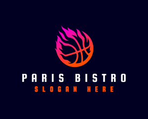 Flaming Basketball Tournament logo design