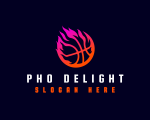 Flaming Basketball Tournament logo design