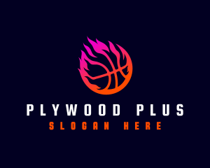 Flaming Basketball Tournament logo design