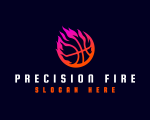 Flaming Basketball Tournament logo design