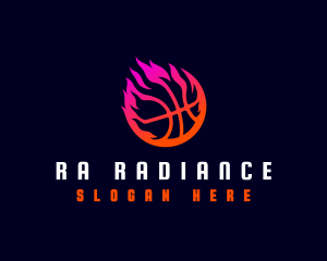 Flaming Basketball Tournament logo design