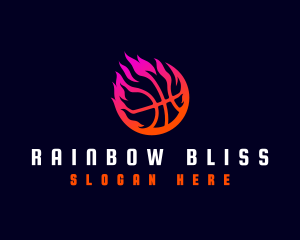 Flaming Basketball Tournament logo design