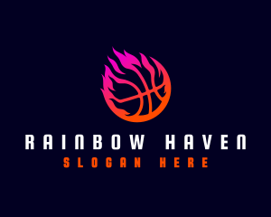 Flaming Basketball Tournament logo design