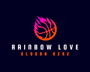 Flaming Basketball Tournament logo design