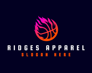 Flaming Basketball Tournament logo design