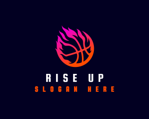 Flaming Basketball Tournament logo design