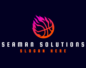 Flaming Basketball Tournament logo design