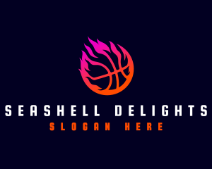 Flaming Basketball Tournament logo design