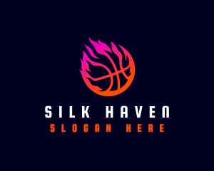 Flaming Basketball Tournament logo design