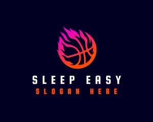 Flaming Basketball Tournament logo design