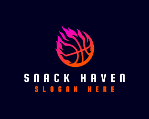 Flaming Basketball Tournament logo design