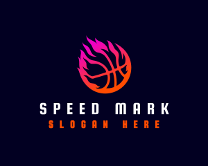 Flaming Basketball Tournament logo design