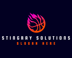 Flaming Basketball Tournament logo design