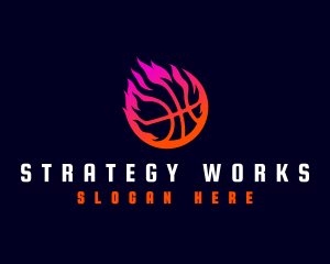 Flaming Basketball Tournament logo design