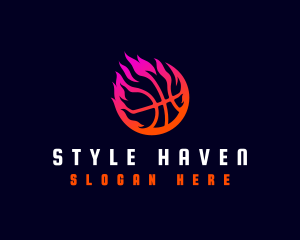 Flaming Basketball Tournament logo design