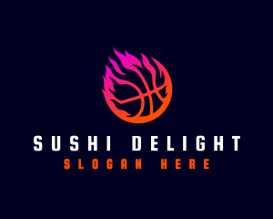 Flaming Basketball Tournament logo design