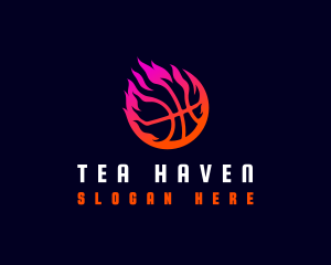 Flaming Basketball Tournament logo design