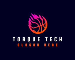 Flaming Basketball Tournament logo design