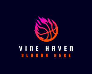 Flaming Basketball Tournament logo design