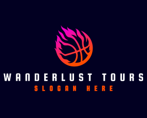 Flaming Basketball Tournament logo design