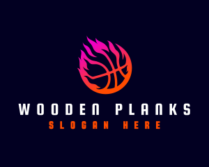 Flaming Basketball Tournament logo design