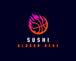 Flaming Basketball Tournament logo design