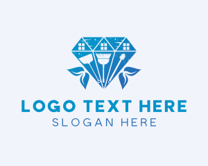 Cleaning Spray - Diamond House Cleaning logo design