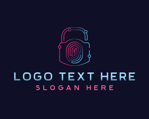 App - Cyber Technology Lock logo design