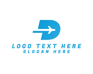 Air Cargo - Flying Airplane Letter D logo design