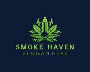 Bong - Marijuana Weed Bong Smoke logo design