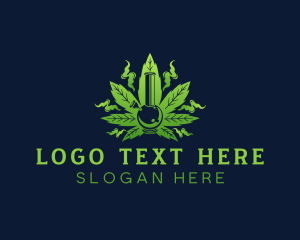 Bong - Marijuana Weed Bong Smoke logo design