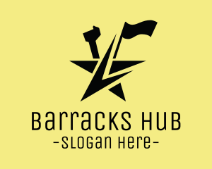 Barracks - Leader Star Flag logo design