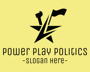 Politics - Leader Star Flag logo design