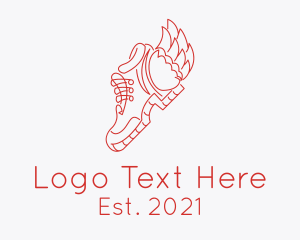Online Shop - Fire Wing Sneaker Boot logo design