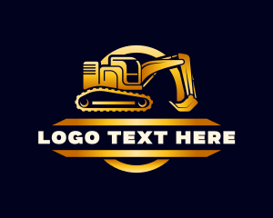 Bulldozer - Excavator Construction Builder logo design