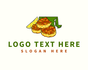 Map - Maryland State Crab Cake logo design