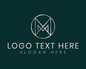 Geometric - Metallic Business Letter M logo design