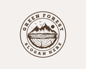 Wood Log Tree Forest logo design