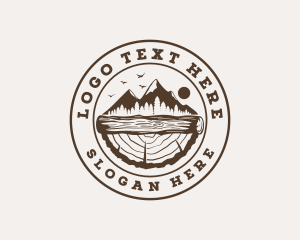 Badge - Wood Log Tree Forest logo design