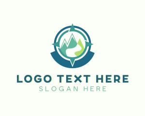 Hike - Mountain Compass Explorer Navigation logo design