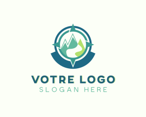 Explorer - Mountain Compass Explorer Navigation logo design