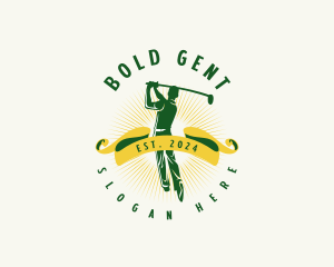 Sports Man Golfer logo design