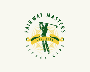 Sports Man Golfer logo design