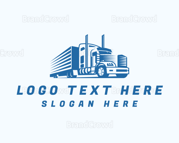 Blue Freight Logistics Truck Logo