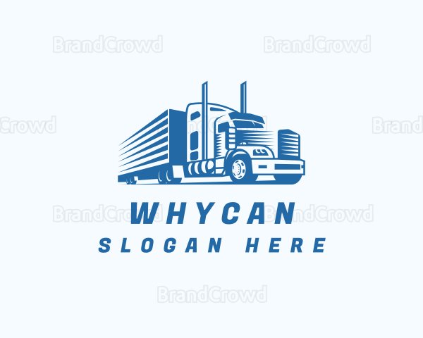 Blue Freight Logistics Truck Logo