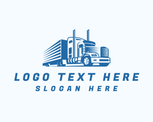 Haulage - Blue Freight Logistics Truck logo design