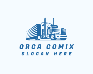 Cargo - Blue Freight Logistics Truck logo design