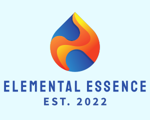 Element - Gradient Flame Drop logo design
